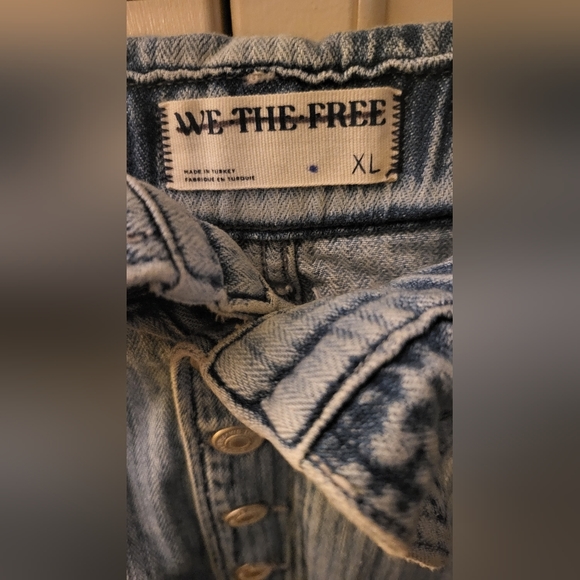 Free people foldover five button jeans light wash - Picture 3 of 5